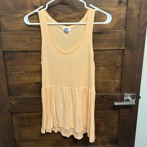 Peach and white striped old navy tank, size small